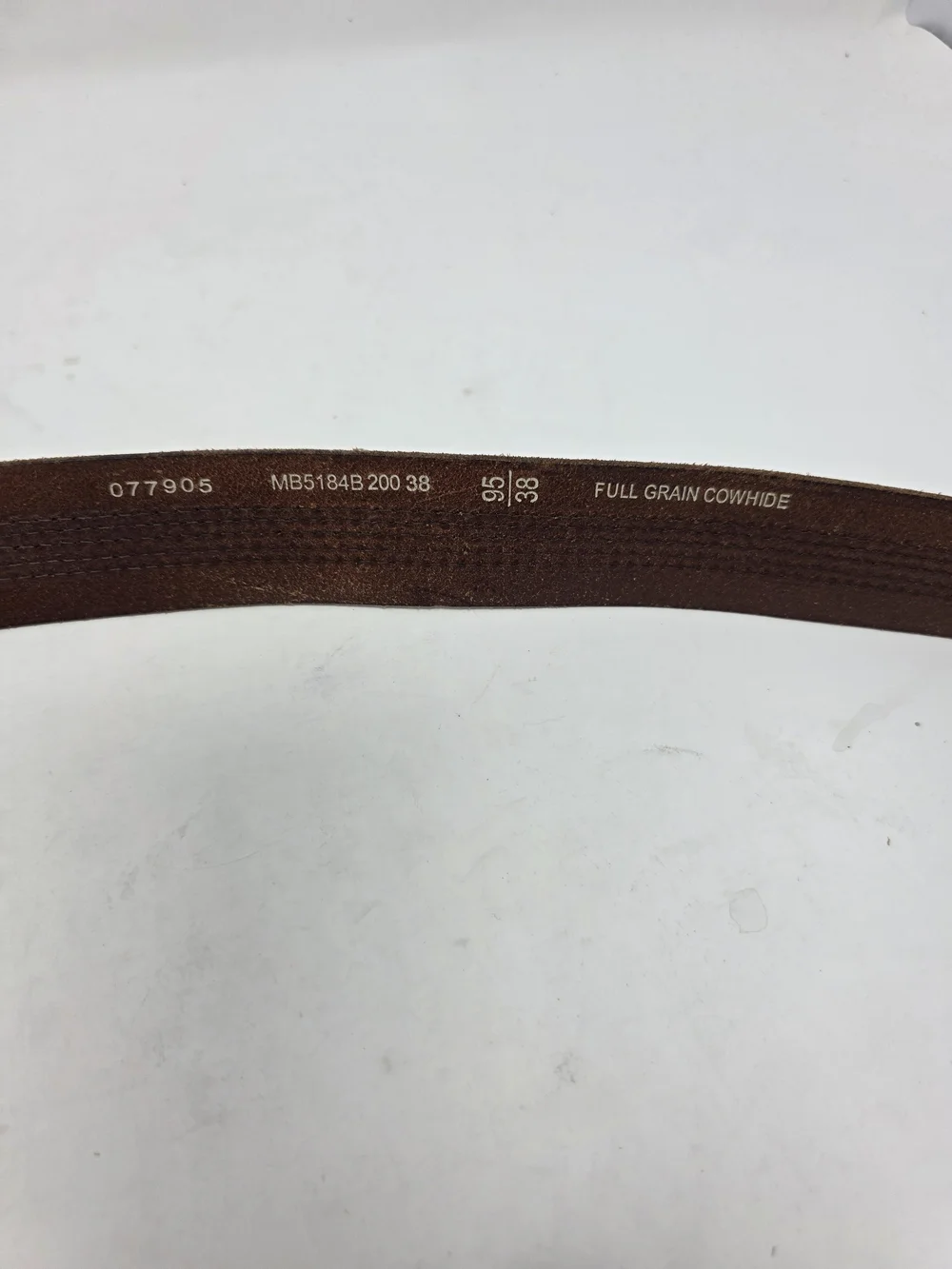 Fossil Brown Full Grain Leather Belt Men’s 38 Distressed Buckle Cowhide Belt